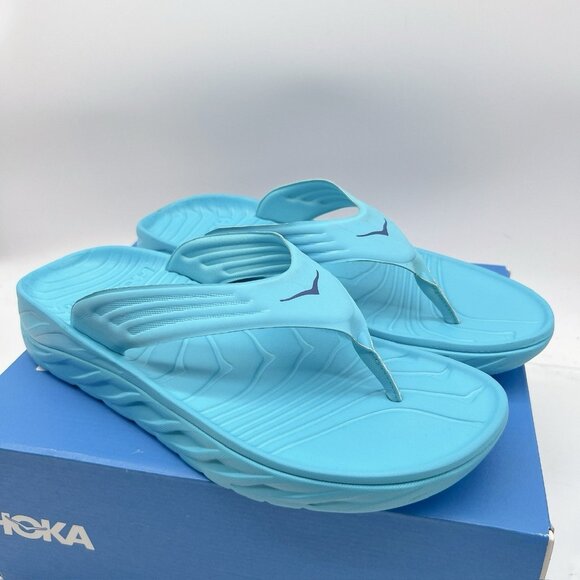 Hoka One One Ora Recovery Flip Flop Thong Sandal Scuba Blue Bellwether Men US 11